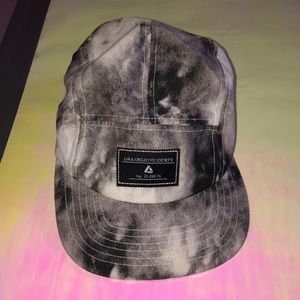 Black & White Tie Dyed Fitted Hat (boho style)